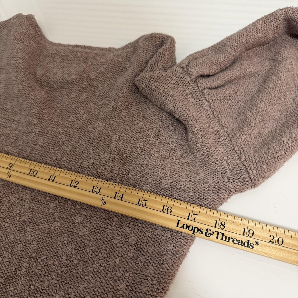 Abercrombie & Fitch Sweater Womens XS Taupe Cropped Balloon Sleeve Textured Knit - Picture 9 of 16